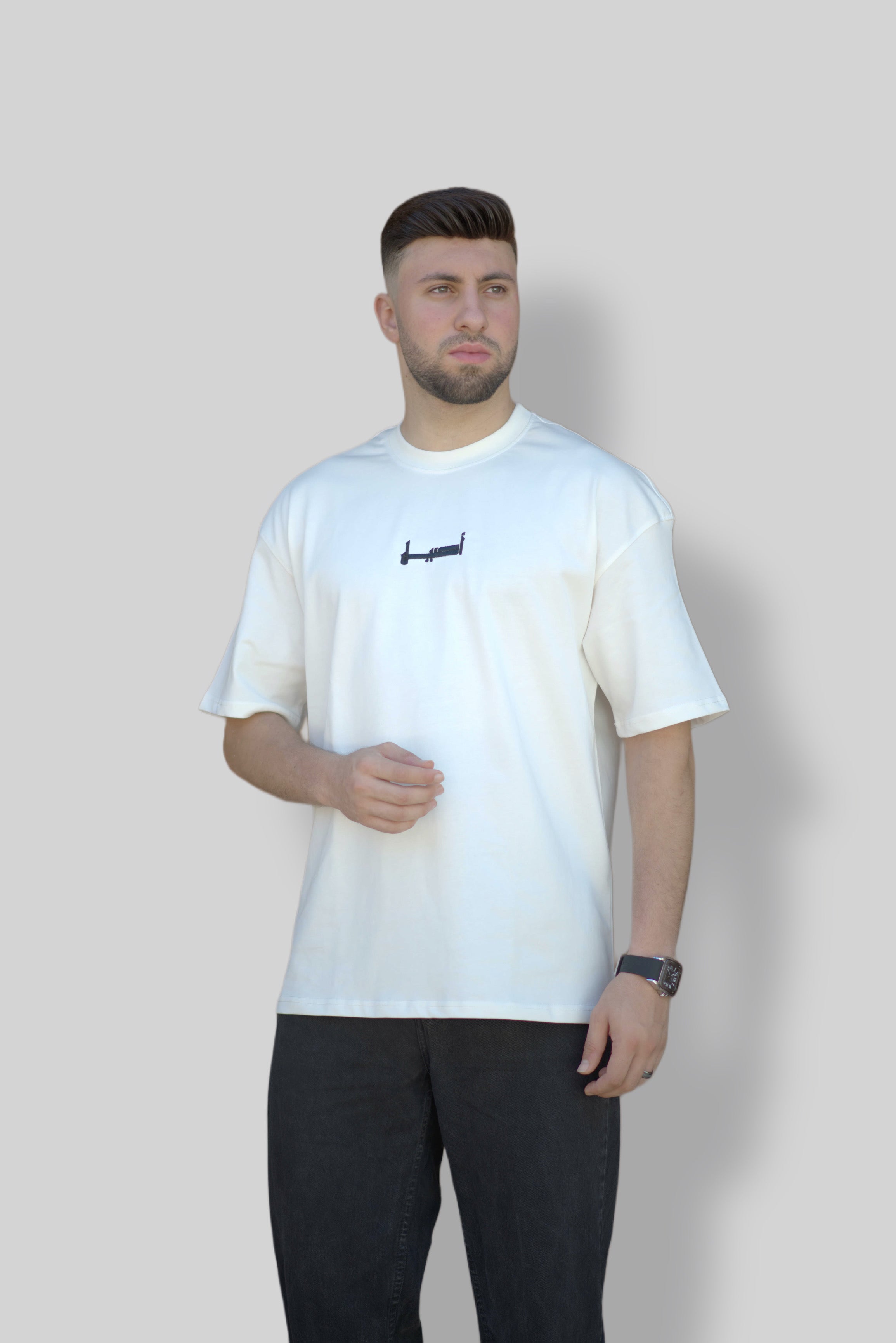 تي شيرت اوفر سايز - أبيض